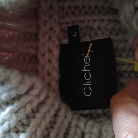 Cliche wool blend Sweater Sz.L Tan - Picture 5 of 6